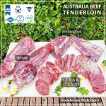 Beef Tenderloin frozen Australia (A) BUDGET steak cuts 2" 5cm price for 2pcs 600gr (eye fillet mignon daging sapi has dalam) brand NOLAN / McPHEE / CAG